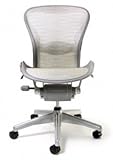 Aeron Chair - Basic and Armless - by Herman Miller - Titanium Frame - White ....