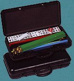 New Full Size Western/American Mah Jong Set Black Case White Tiles