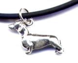 8 Black Dachsund Ankle Bracelet Sterling Silver Jewelry
