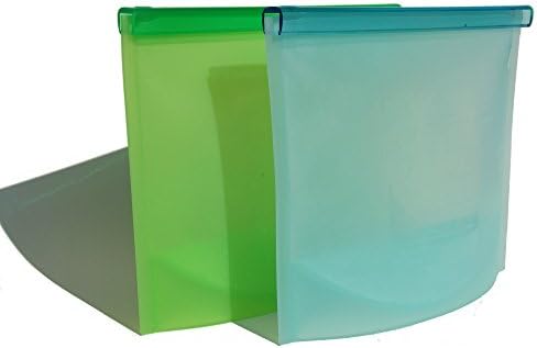 Green Reusable Food Storage Bag 1 Liter (4 Cups) Silicone No-BPA