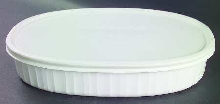 Corning French White (Bakeware) 1.5 Quart Oval Covered Casserole, Fine China