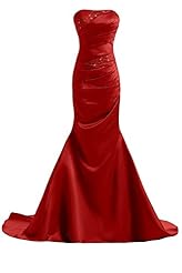 Satin Mermaid Lace-Up Full Length Evening Dress 