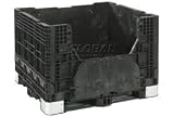 Buckhorn Folding Bulk Shipping Container 48x45x34 2500 Lbs. Black