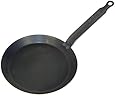 Blue steel crepe pan, 9-1/2 Inches