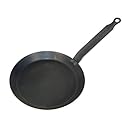 Blue steel crepe pan, 9-1/2 Inches