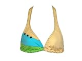 Maia Triangle Halter Swimsuit Top w/Hearts M