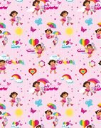 Dora The Explorer - Giftwrap (2 sheets folded) and tags (2)