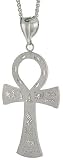 Sterling Silver Ankh Cross Pendant, 3 1/4 (83 mm) tall