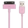 Jazooli USB Charge & Sync Dock Connector Data Cable For All iPods/iPhones/iPads - Pink