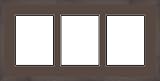 ArtToFrames Collage Frame Photo Mat, Double Mat with 3 - 8.5x11 Openings and Black Coffee with Gold Highlights frame.