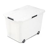 IMAGE OF Advantus Rolling Storage Box with Snap Lid, 15-Gallon Size, Clear (AVT34009)