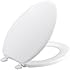 KOHLER K-4694-0 Ridgewood Molded-Wood with Color-Matched Plastic Hinges Elongated Toilet Seat, White