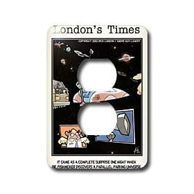 Londons Times Funny Aliens Cartoons - Parallel Parking Universe - Light Switch Covers - 2 plug outlet cover
