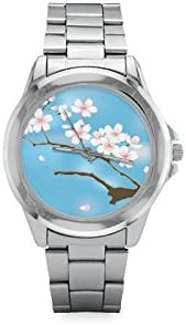 Christmas Day Gifts Delicate Cherry Blossom Design Stainless Steel Watch