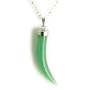 Italian Horn Aventurine Pendant on 18 inch Silver Chain Necklace