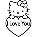 Hello Kitty Valentine Love - Cartoon Decal Vinyl Car Wall Laptop Sticker