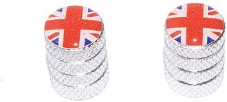 Great Britain Flag - British Motorcycle Bike Bicycle - Tire Rim Schrader Valve Stem Caps - Aluminum