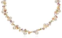Freshwater Cultured Pearl, Citrine, Peridot & Amethyst Necklace, 18"
