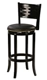 Swivel Bar Stool with Woven Back, 29"H, Espresso Finish
