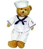 Chantilly Lane 19" American Hero Navy Bear Sings "Anchors Aweigh"