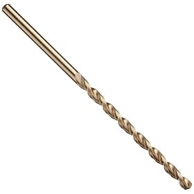 Cleveland 2575 Cobalt Steel Jobbers' Length Drill Bit, Gold Oxide, Round Shank, 135 Degree Notch Point, 2.5mm (Pack Of 10)