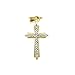 14k Two Tone White and Yellow Gold Cross Pendant