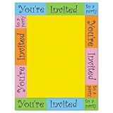 Geographics Design Paper, You're Invited, 24 lb, 8.5 x 11 Inches, 100 Sheets Per Pack (46899)