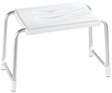 Wenko 17929100 Duschhocker Secura - 120 kg Tragkraft, Kunststoff, Aluminium, 50 x 32 x 26 cm, wei&szlig;