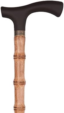 Soft Touch Crutch Handled Stick with Bamboo Carved Shaft