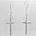 Sterling Silver Cross Earrings with Stamp Detail, #9496