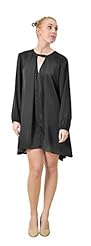 Long Sleeves Bateau Neck Keyhole Crepe/Polyester  Shirt Tunic 
