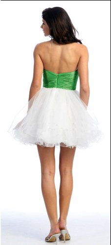 White Strapless Short Prom Dress