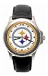 Pittsburgh Steelers Mens Rookie League Leather Strap Watch