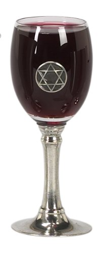 Clear Glass and Pewter Jewish Kiddush Cup