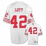 Ronnie Lott 1990 San Francisco 49ers #42 Gridiron Classics Premier Throwback Reebok NFL Football Jersey (White)