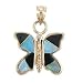 Southwestern Native American Handcrafted Butterfly Pendant in 14Kt Gold, Opal and Black Onyx by Calvin Begay, #7987