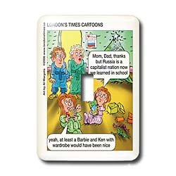 Londons Times Funny Russian and Armenian Cartoons - Matryoshka Vs. Ken And Barbie - Light Switch Covers - single toggle switch Londons Times Funny Russian and Armenian Cartoons - Matryoshka Vs. Ken And Barbie - Light Switch Covers - single toggle switch