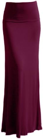 VIV Collection Womens High Quality Solid Flared Maxi Long Skirt