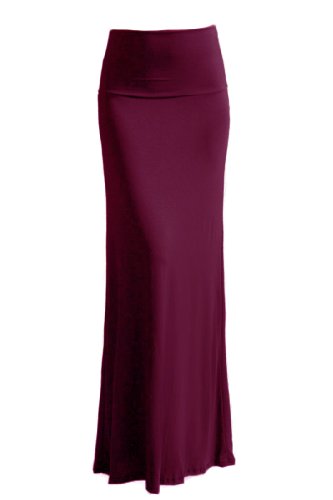 VIV Collection Womens High Quality Solid Flared Maxi Long Skirt