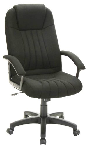 High-Back Luxury Fabric Executive Desk Chair with Padded Arms And Black Painted Metal Base for Maximum Capacity of 450lb- FGA1