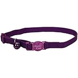 Coastal Pet Products CCP7001PUR Nylon Safe Cat Adjustable Breakaway Collar with Bells, Purple