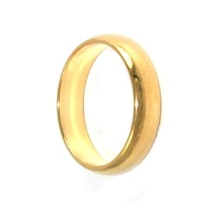 Unisex 24k Yellow Gold Layered 6mm Wedding Ring Band ~ YOU CHOOSE SIZE Lifetime Manufacturer Guarantee (WB7)