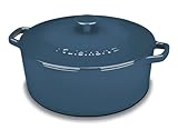 IMAGE OF Cuisinart Chef's Classic Enameled Cast Iron 7-Quart Round Covered Casserole, Provencal Blue