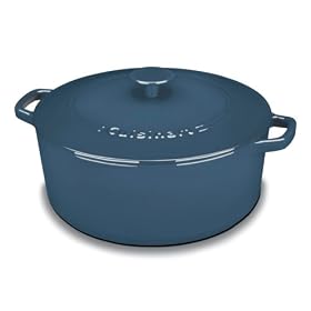Cuisinart Chef's Classic Enameled Cast Iron 7-Quart Round Covered Casserole, Provencal Blue by Conair