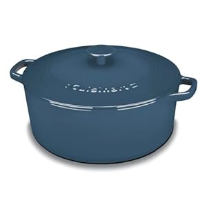Cuisinart CI670-30BG Chef Classic Enameled Cast Iron 7-Quart Round Covered Casserole Provencal Blue
