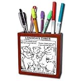 Londons Times Funny Cow Cartoons - Boring Cows aka Milk Duds - Tile Pen Holders-5 inch tile pen holder