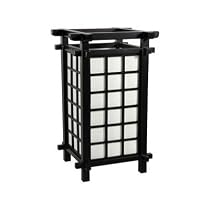 Asian Lighting - 17" Ido Japanese Wood & Rice Paper Lantern - Black