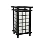 Asian Lighting - 17" Ido Japanese Wood & Rice Paper Lantern - Black
