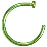 18 Gauge 3/8 Green Anodized Titanium Nose Hoop