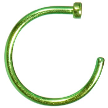 Body Candy Titanium Anodized Stainless Steel Green Nose Hoop 18 Gauge 3/8